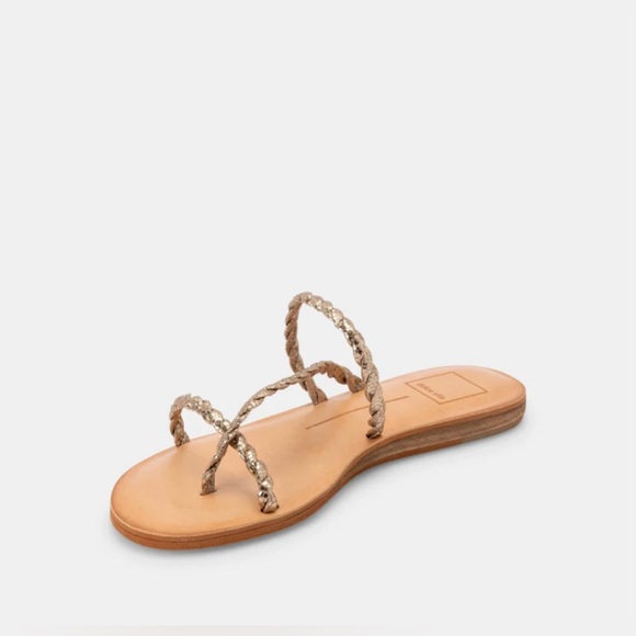 Dolce Vita Dark Gold Braided Sandals - Picture 2 of 7